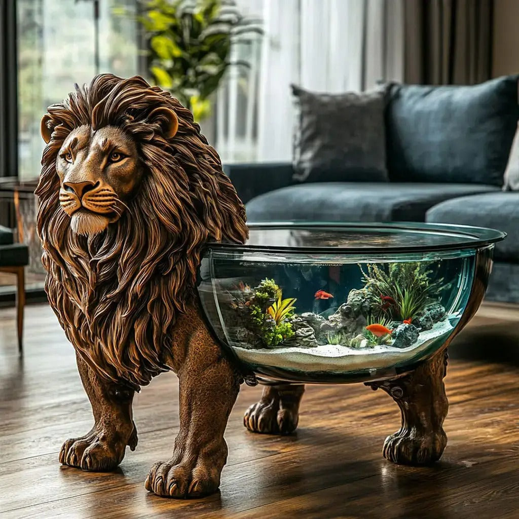 Lion Aquarium Coffee Table