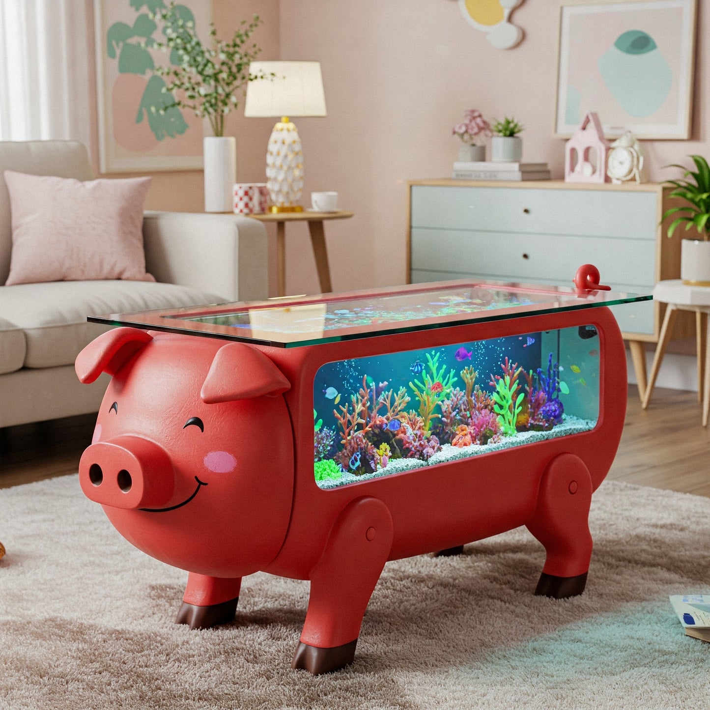 Red Pig Aquarium Table