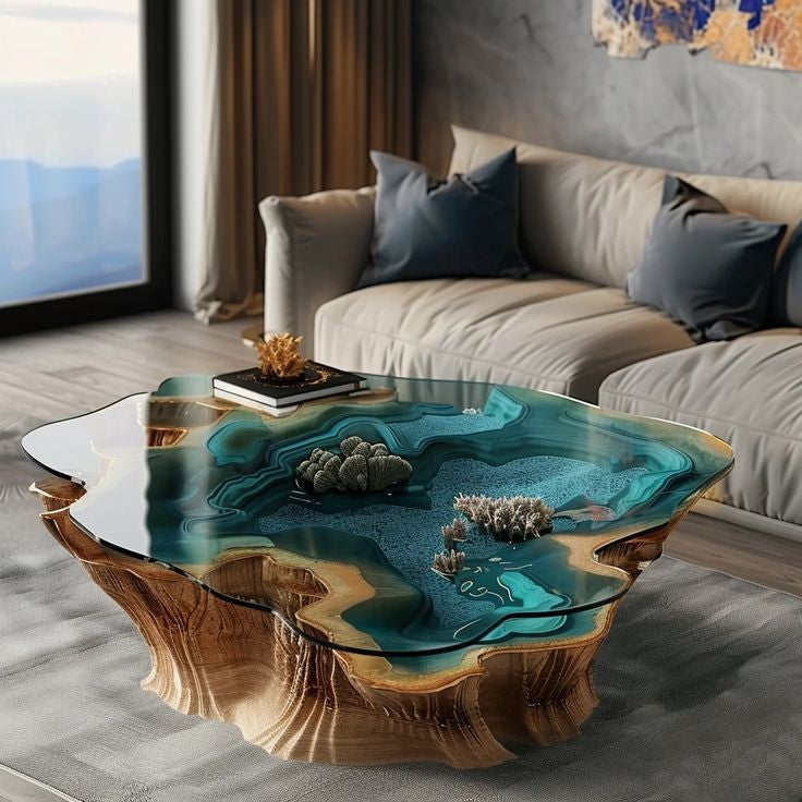Agate Resin Live Edge Table